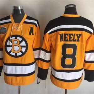 Boston Bruins #8 Cam Neely Yellow Throwback Jersey