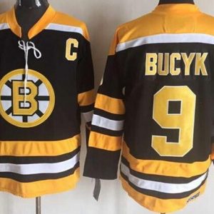Boston Bruins #9 Johnny Bucyk Black Throwback Jersey