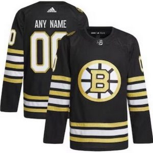 Boston Bruins Customized Black 100th Anniversary Authentic Jersey