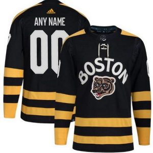 Boston Bruins Customized Black 2023 Winter Classic Authentic Jersey
