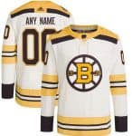 Boston Bruins Customized Cream 100th Anniversary Authentic Jersey