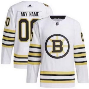 Boston Bruins Customized White 100th Anniversary Authentic Jersey