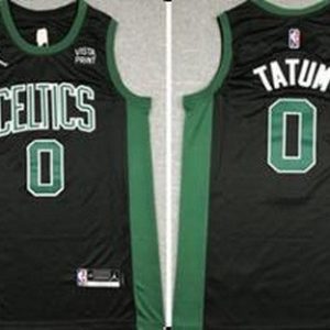 Boston Celtics #0 Jayson Tatum Black Statement Icon Sponsor Swingman Jersey