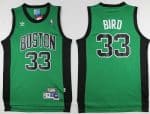Boston Celtics #33 Larry Bird Green Black Number Hollywood Classic Swingman Jersey