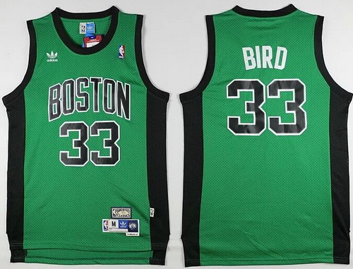 Boston Celtics #33 Larry Bird Green Black Number Hollywood Classic Swingman Jersey