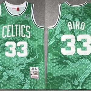 Boston Celtics #33 Larry Bird Green Dragon Swingman Jersey