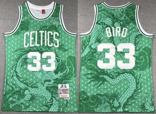 Boston Celtics #33 Larry Bird Green Dragon Swingman Jersey