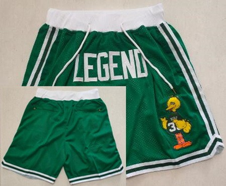 Boston Celtics #33 Larry Bird Green Legend Just Don Shorts