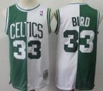 Boston Celtics #33 Larry Bird Green White Split 1985 Throwback Swingman Jersey