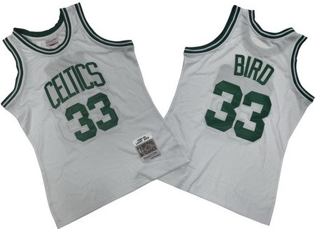 Boston Celtics #33 Larry Bird White 1985 Throwback Swingman Jersey
