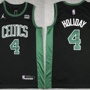 Boston Celtics #4 Jrue Holiday Black Statement Icon Sponsor Swingman Jersey
