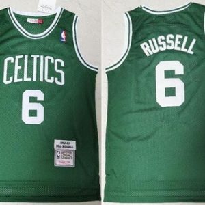 Boston Celtics #6 Bill Russell Green 1962 Throwback Swingman Jersey