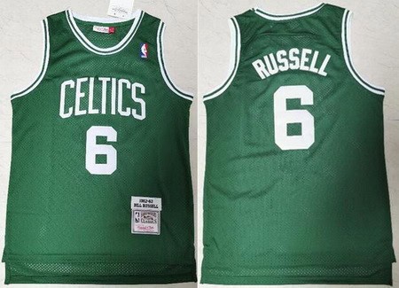 Boston Celtics #6 Bill Russell Green 1962 Throwback Swingman Jersey