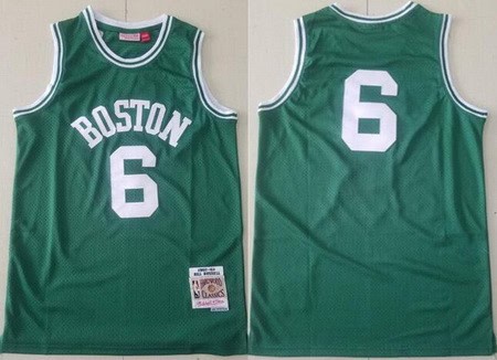 Boston Celtics #6 Bill Russell Green Boston 1962 Throwback Swingman Jersey