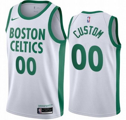 Boston Celtics Cusotm White 2021 City Stitched Swingman Jersey
