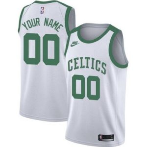 Boston Celtics Cusotm White 75th Anniversary Stitched Swingman Jersey