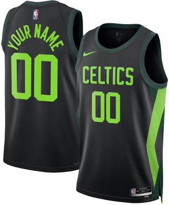 Boston Celtics Custom Black 2024 City Heat Press Jersey