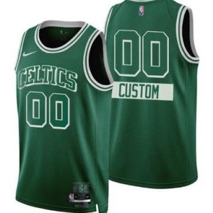 Boston Celtics Custom Green City Diamond 75th Icon Hot Press Jersey