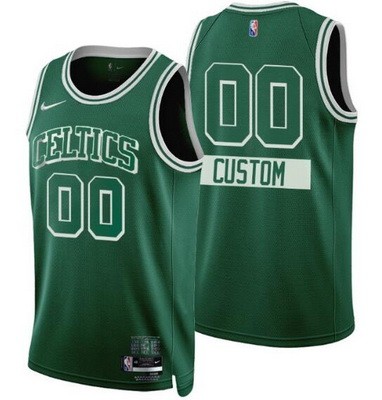 Boston Celtics Custom Green City Diamond 75th Icon Hot Press Jersey