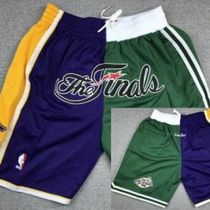 Boston Celtics Los Angeles Lakers Green Purple 2008 Finals Just Don Shorts
