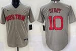Boston Red Sox #10 Trevor Story Gray Cool Base Jersey