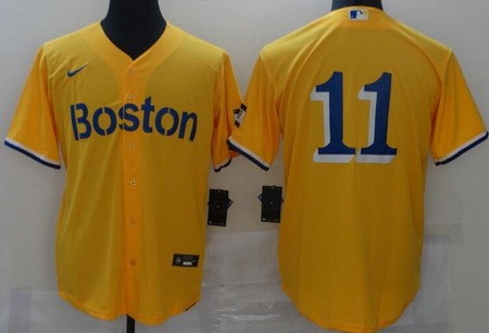 Boston Red Sox #11 Rafael Devers Yellow 2021 City Cool Base Jersey