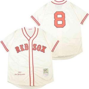 Boston Red Sox #8 Carl Yastrzemski Cream 1967 Throwback Jersey
