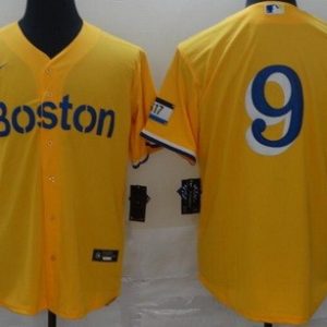Boston Red Sox #9 Ted Williams Yellow 2021 City Cool Base Jersey
