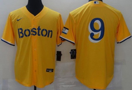 Boston Red Sox #9 Ted Williams Yellow 2021 City Cool Base Jersey