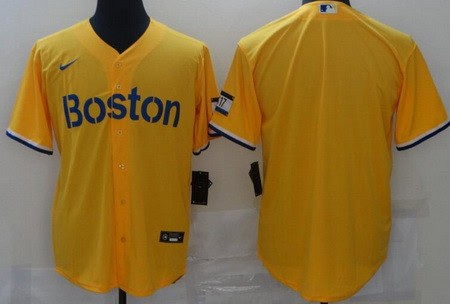 Boston Red Sox Blank Yellow 2021 City Cool Base Jersey