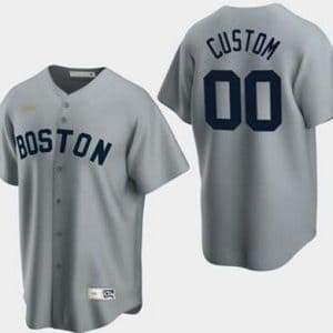 Boston Red Sox Customized Customized Gray Cooperstown Collection Cool Base Jersey