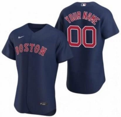 Boston Red Sox Customized Navy Alternate Authentic Jersey