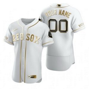 Boston Red Sox Customized White Gold 2020 FlexBase Jersey