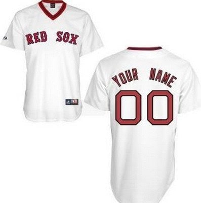 Boston Red Sox Customized White Throwback Jersey