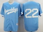 Brooklyn Dodgers #22 Clayton Kershaw Light Blue Throwback Jersey