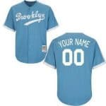 Brooklyn Dodgers Customized Light Blue Throwback Jersey