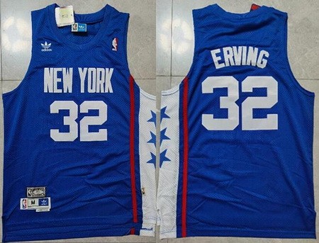 Brooklyn Nets #32 Julius Erving Blue Throwback Swingman Jersey