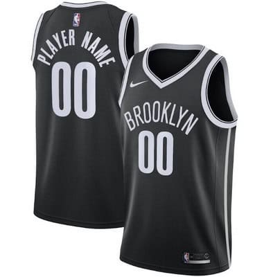 Brooklyn Nets Custom Black Icon Hot Press Jersey