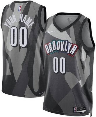 Brooklyn Nets Custom Gray 2024 City Heat Press Jersey