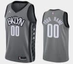 Brooklyn Nets Custom Gray Statement Icon Hot Press Jersey