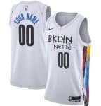 Brooklyn Nets Custom Kevin Durant Kyrie Irving White 2022 City Icon Heat Press Jersey