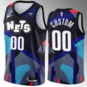 Brooklyn Nets Custom Navy 2023 City Icon Heat Press Jersey