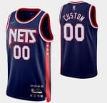 Brooklyn Nets Custom Navy City Diamond 75th Icon Hot Press Jersey