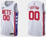 Brooklyn Nets Custom White Classic Icon Hot Press Jersey