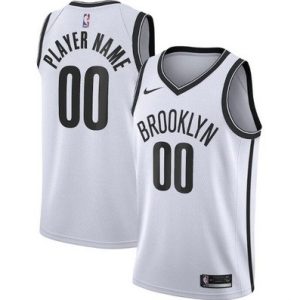 Brooklyn Nets Custom White Icon Hot Press Jersey