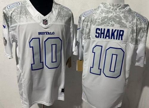 Buffalo Bills #10 Khalil Shakir Limited White Rivalries FUSE Vapor Jersey