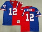 Buffalo Bills #12 Jim Kelly Blue Red Split 1994 Throwback Jersey