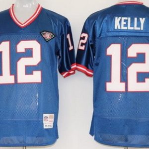 Buffalo Bills #12 Jim Kelly Blue Throwback Jersey