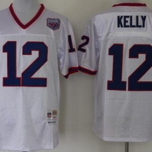 Buffalo Bills #12 Jim Kelly White Throwback Jersey