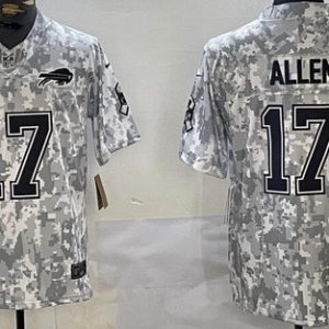 Buffalo Bills #17 Josh Allen Limited Arctic Camo 2024 Salute to Service Jersey